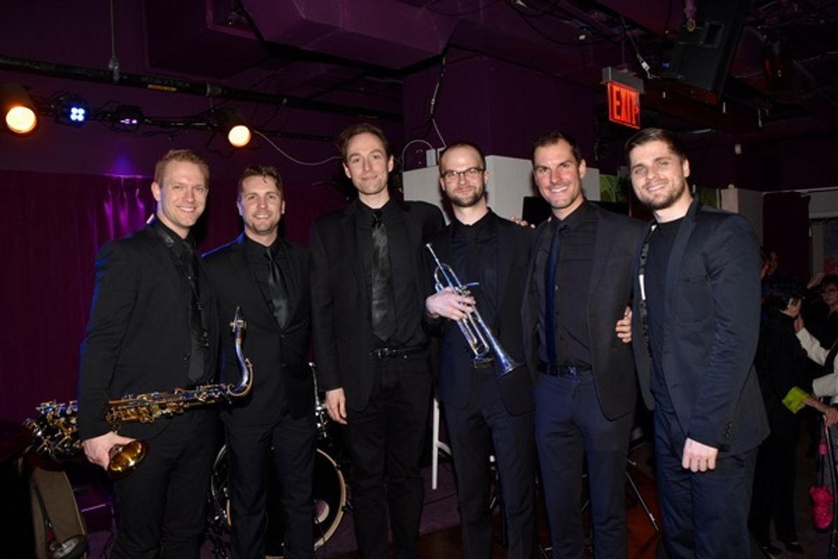 The Band-Daniel Meinhardt (Saxophone), Clint Edwards (Musical Director/Arranger/Piano), Jake Robinson (Drums), Josiah Lamb (Trumpet), Sam Zerna (Bass) and Jernej Bervar (Guitar) at 