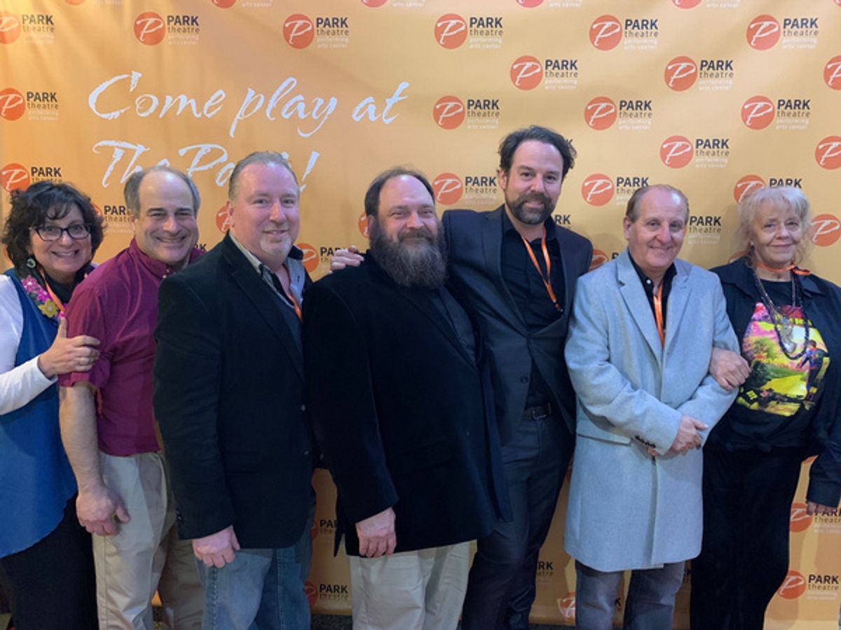 from left to right:  Cara London, Eric Sirota, James Dalton , John  Lant, Maarten Cornelis, John Harrison and Jennifer Anderson.  At the Park Theatre ribbon cutting ceremony.  The weekend celebration  at 