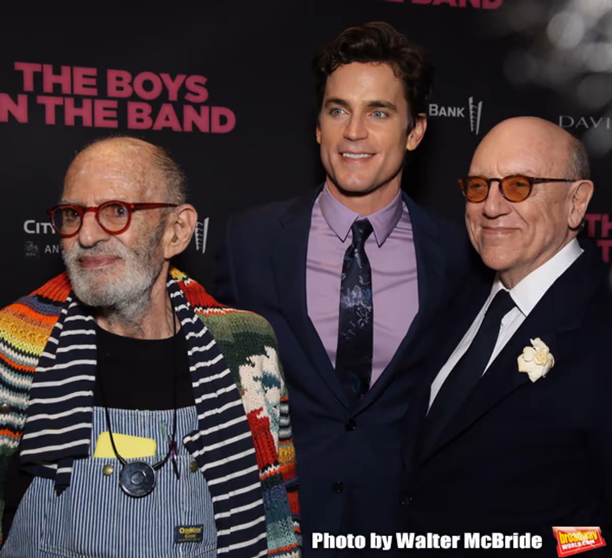 Larry Kramer, Matt Bomer and Mart Crowley attends the 'The Boys In The Band' 50th Anniversary Celebration at The Second Floor NYC on May 30, 2018 in New York City. at 