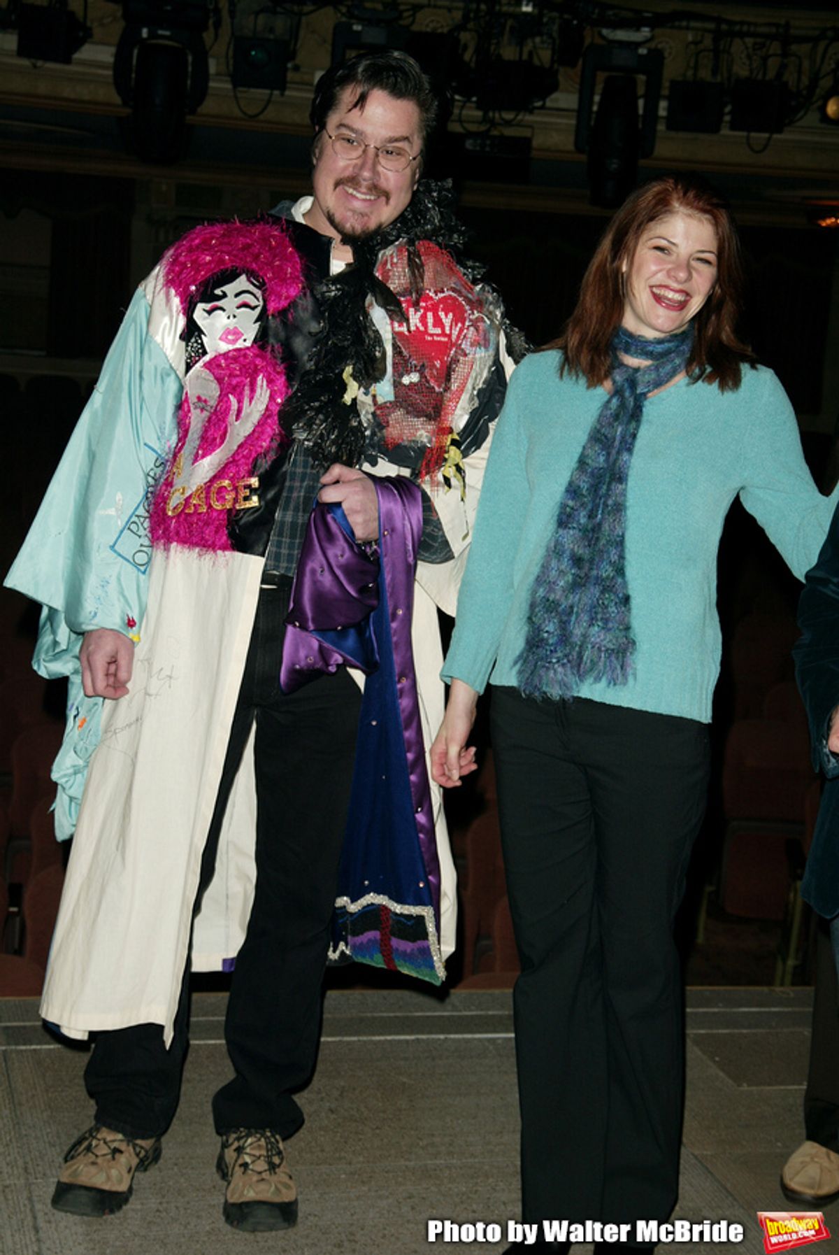 Past Gypsy Robe Winners ... Merwin Foard ( ASSASSIANS ) and
Roxanne Barlow ( DIRTY ROTTEN SCOUNDRELS )
Attending the Opening Night Gypsy Robe Ceremony for IN MY LIFE at the Music Box Theatre in New York City.
October 20, 2005 at 