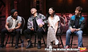 Daniel Yearwood, Preston Mui, Lauren Boyd and Thayne Jasperson during the Q & A before The Rockefeller Foundation and The Gilder Lehrman Institute of American History sponsored High School student #eduHAM matinee performance of "Hamilton" at the Richard Rodgers Theatre on 3/12/2020 in New York City. @ BroadwayWorld Daniel Yearwood, Preston Mui, Lauren Boyd and Thayne Jasperson during the Q & A befor Photo