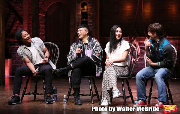 Daniel Yearwood, Preston Mui, Lauren Boyd and Thayne Jasperson during the Q & A befor Photo