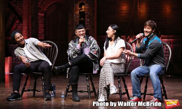 Daniel Yearwood, Preston Mui, Lauren Boyd and Thayne Jasperson during the Q & A befor Photo