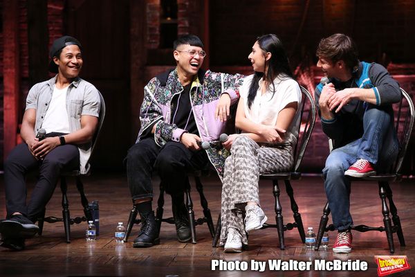 Daniel Yearwood, Preston Mui, Lauren Boyd and Thayne Jasperson during the Q & A befor Photo