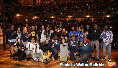 Gabriella Sorrentino with student performers during the Q & A before The Rockefeller  Photo