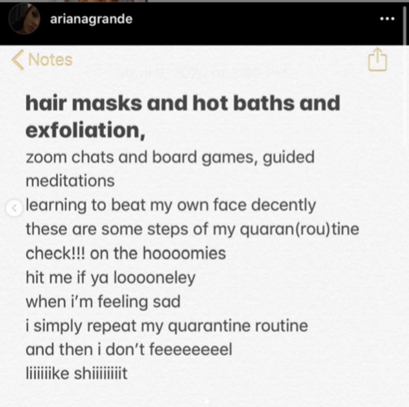 Ariana Grande Launches #QuarantineThings Parody Challenge Ariana Grande Launches #QuarantineThings Parody Challenge Image