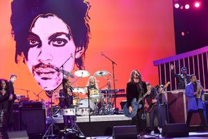 Sheila E. performs with Dave Grohl, Taylor Hawkins and Nate Mendel of Foo Fighters Photo