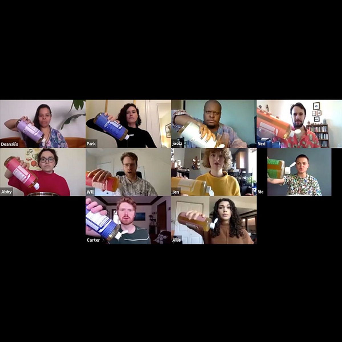 The Ensemble (Top Left to Right): Deanal s Resto, Park Williams, Julian Joolz Stroop, Ned Baker, Abby Pajakowski, Will Sonheim, Jen Allman, Nico Kruger, Carter Caldwell, and Allyce Torres at 
