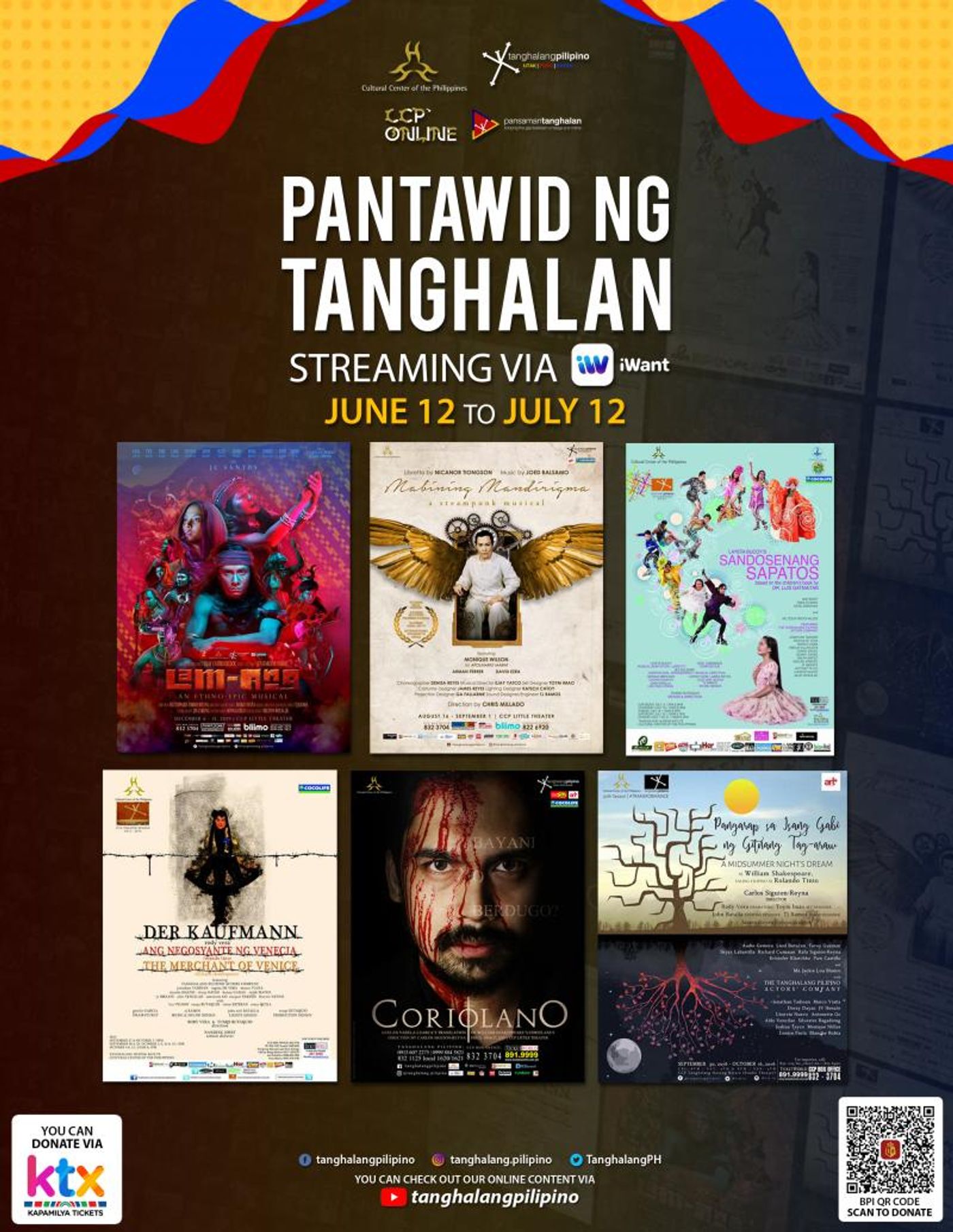 Six Tanghalang Pilipino Productions to Stream on iWant, Premieres 12 Jun 2020  Image