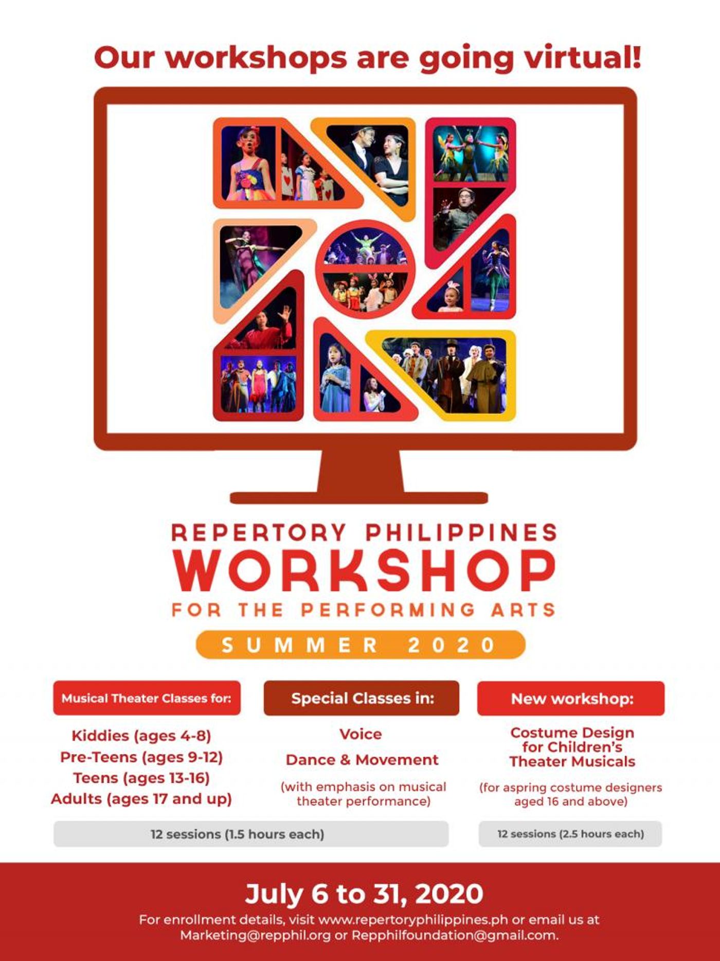 Repertory Philippines' Summer Workshops Migrate Online In July 2020  Image
