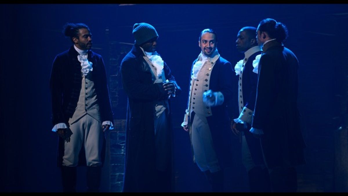 Daveed Diggs, Okieriete Onaodowan, Lin-Manuel Miranda, Leslie Odom, Jr., and Anthony Ramos at 