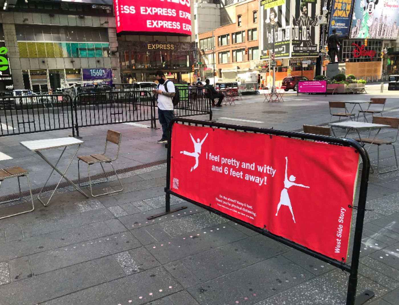 Photo Flash: Broadway-Themed Signs in Times Square Encourage Social Distancing  Image