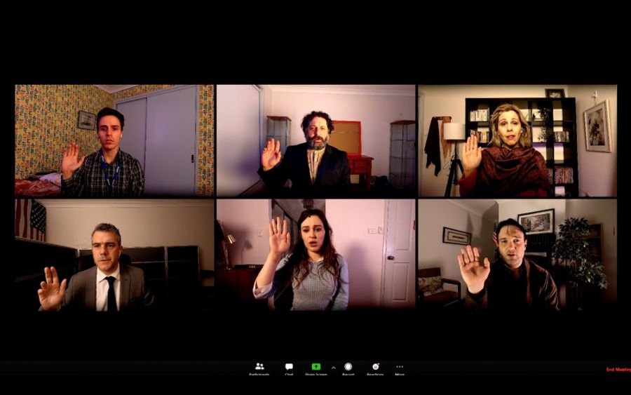 Review: Drawing On The Surge Of Zoom Online Meetings, WHO'S YOUR BAGHDADDY? (OR HOW I STARTED THE IRAQ WAR) Is Adapted For The COVID-19 Digital Age For Home Viewing. Image