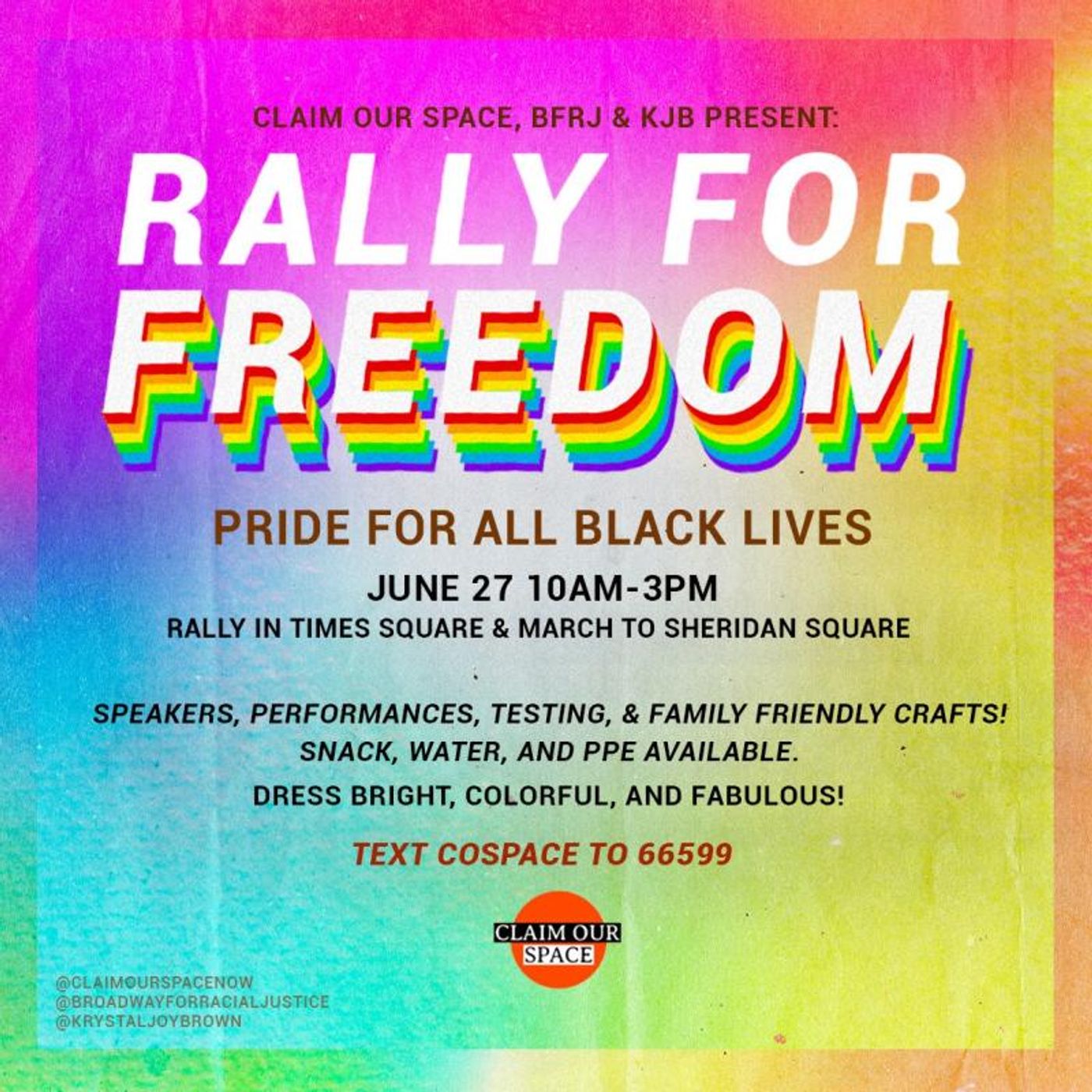 Krystal Joy Brown & Claim Our Space Now Call on Theatre Community for RALLY FOR FREEDOM  Image