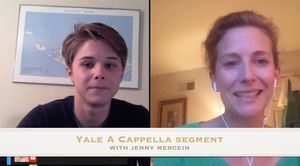Jamie Mann talks with Obi Ndefo''s former Yale classmate, Jenny Mercein (now head of  Photo