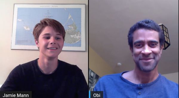 Actors Jamie Mann and Obi Ndefo streaming from Nantucket and L.A. during a benefit to Photo