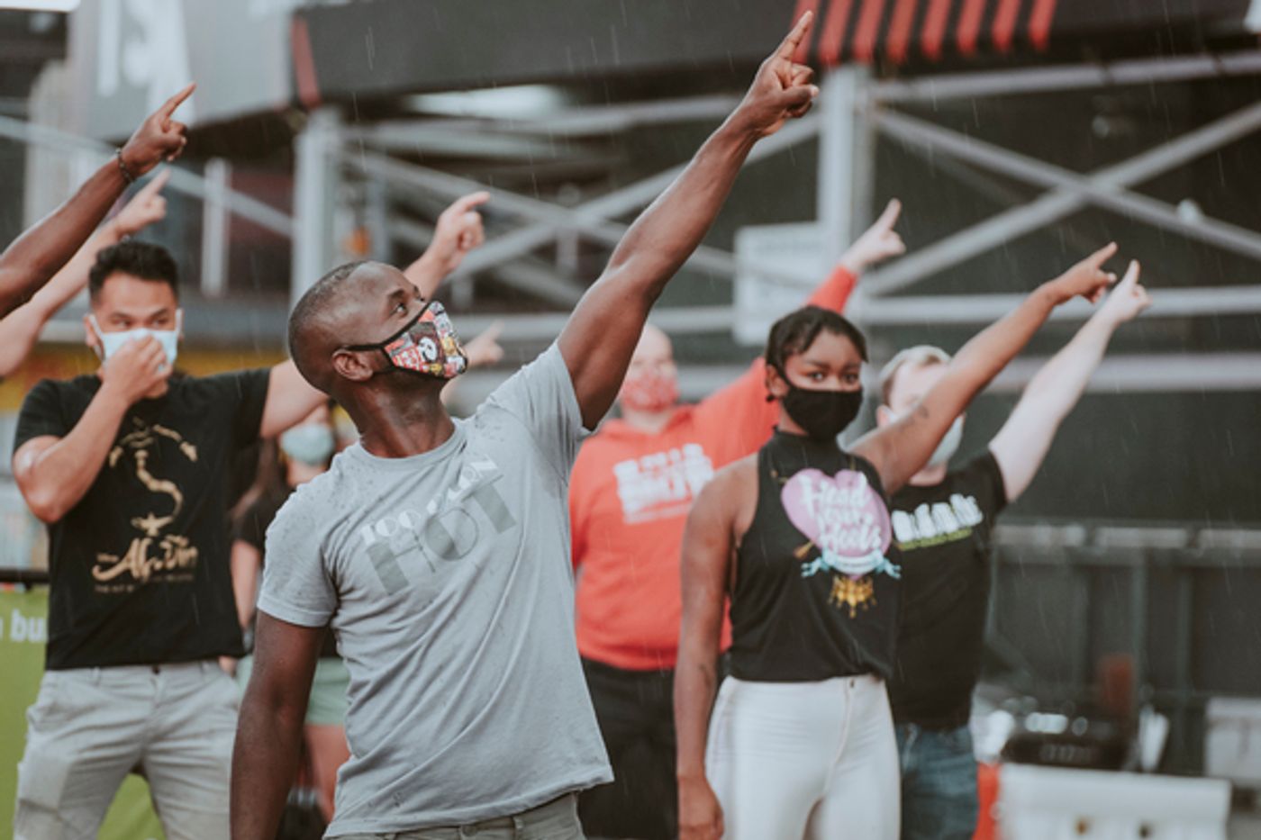 Photo Flash: Rob McClure, Dee Roscioli, Charl Brown and More Reunite in Times Square to Pay Tribute to Theatre  Image