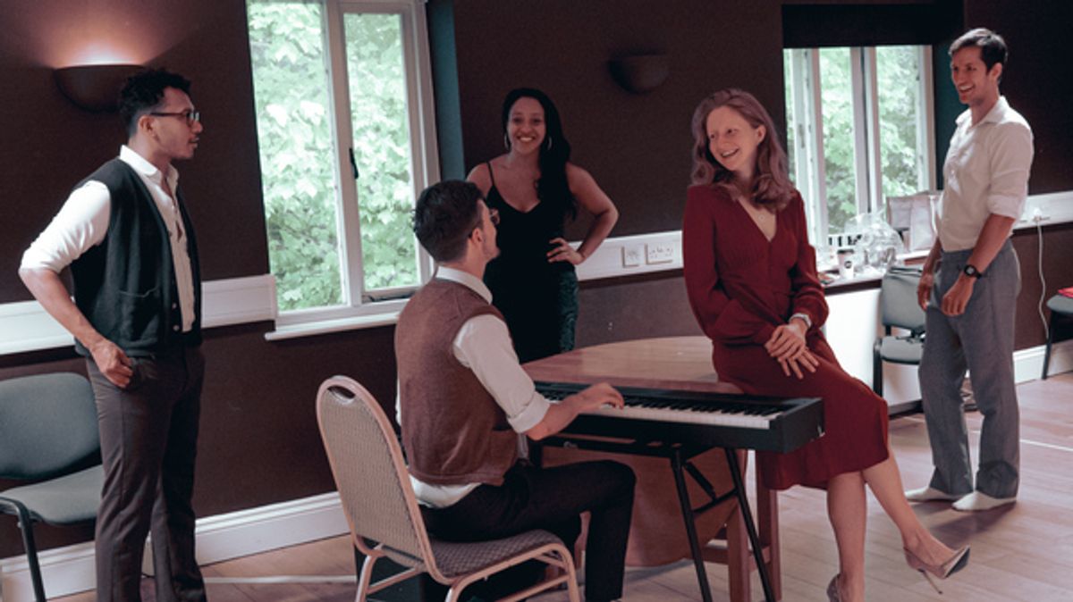 Cast at First Look at THE WORLD GOES 'ROUND CAST in Rehearsal