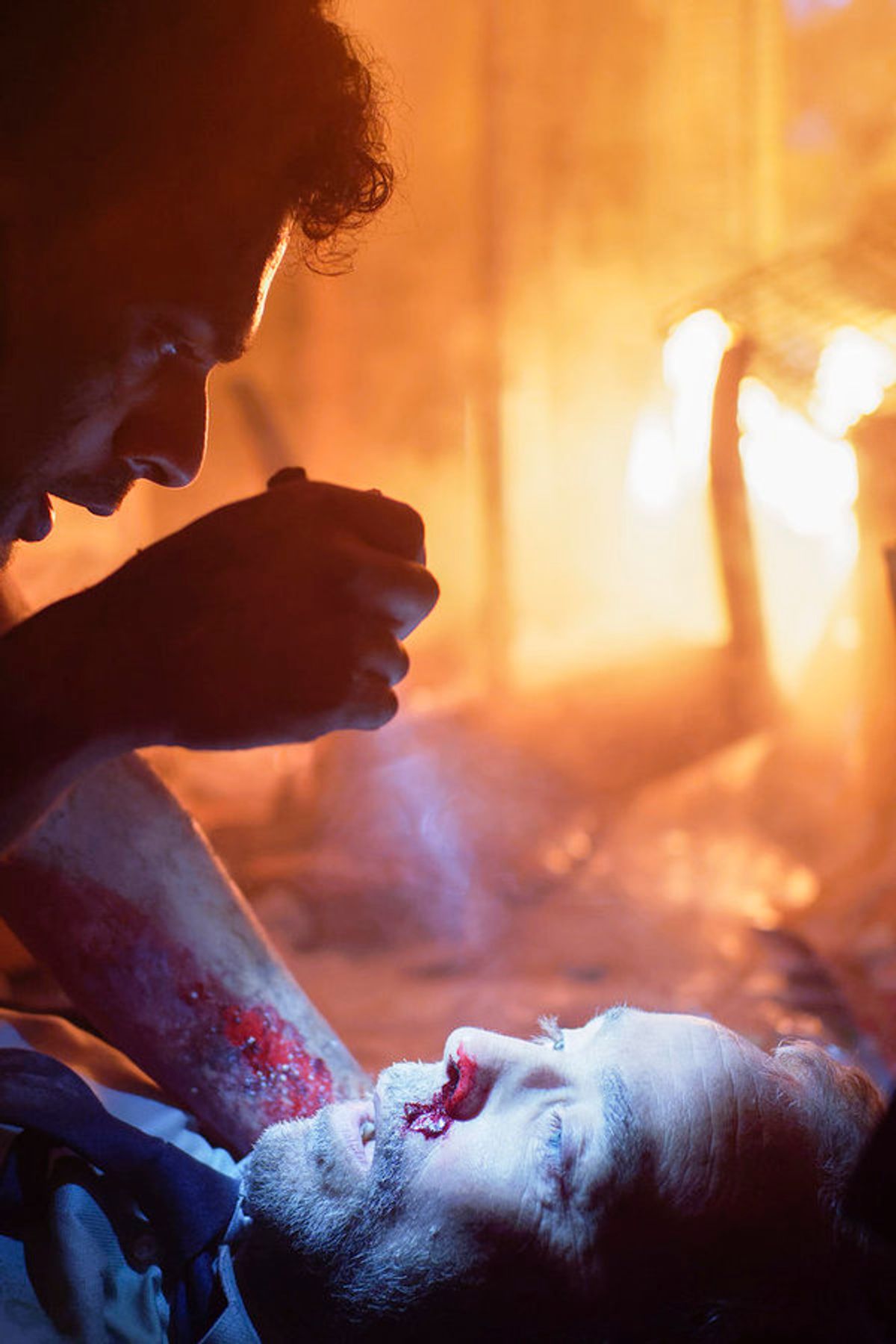 Hamza Haq as Dr. 'Bash' Bashir Hamed, John Hannah as Dr. Jed Bishop (Photo by: Yan Turcotte/Sphere Media/CTV/NBC) at 