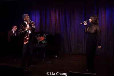 Matt Podd, Andre De Shields and Eva Noblezada   Photo