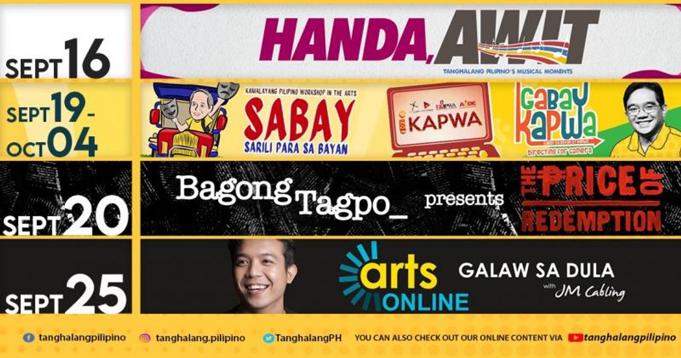 Tanghalang Pilipino Adds Concert, Short Film & Workshops to September Offerings Tanghalang Pilipino Adds Concert, Short Film & Workshops to September Offerings Image