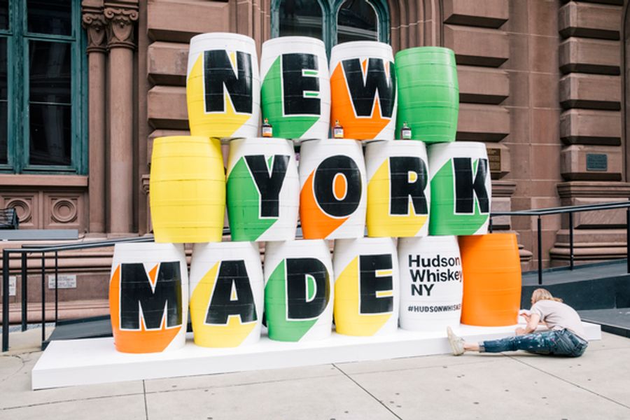 Photo Flash: The Public Theater and Hudson Whiskey Team Up for Barrel Art Installation Image