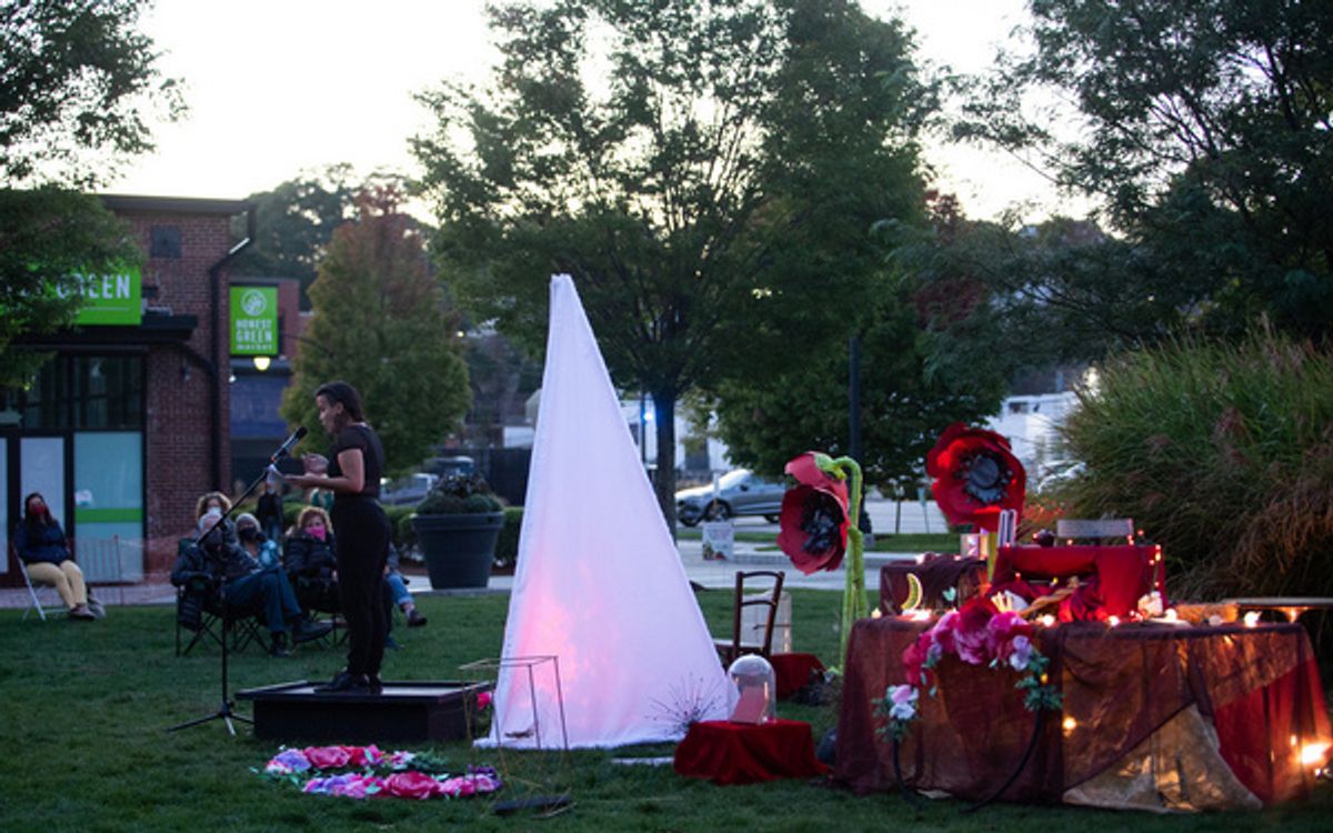 Audiences at FIRE FLOWERS AND A TIME MACHINE // FLORAS DE FUEGO Y UNA MAQUINA DEL TIEMPO; photo by Erin X. Smithers. at First Look At FIRE FLOWERS AND A TIME MACHINE