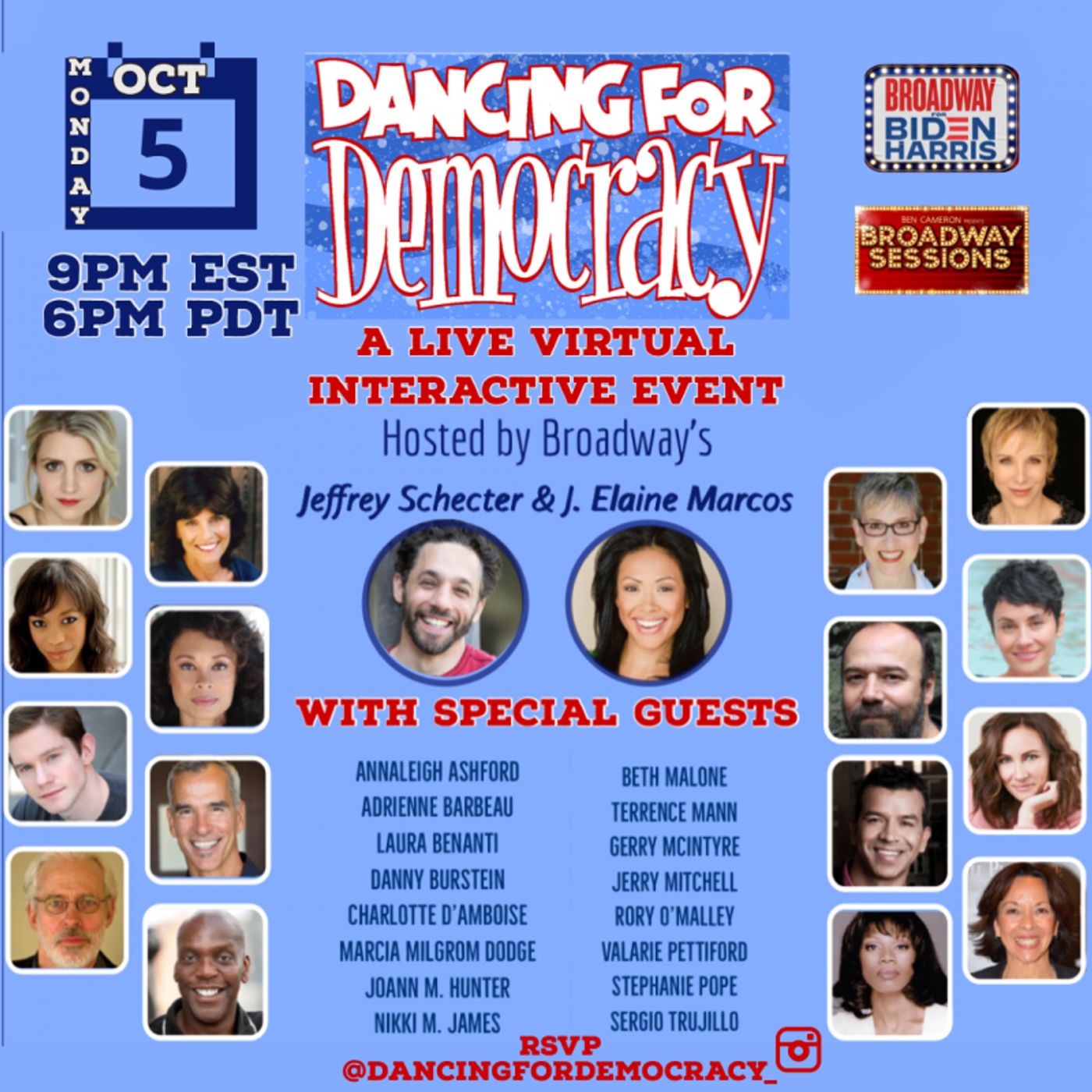 Interview: Jeffrey Schecter Creator of MONDAYS FOR BIDEN'S DANCING FOR DEMOCRACY Virtual Fundraising Event Monday October 5th  Image