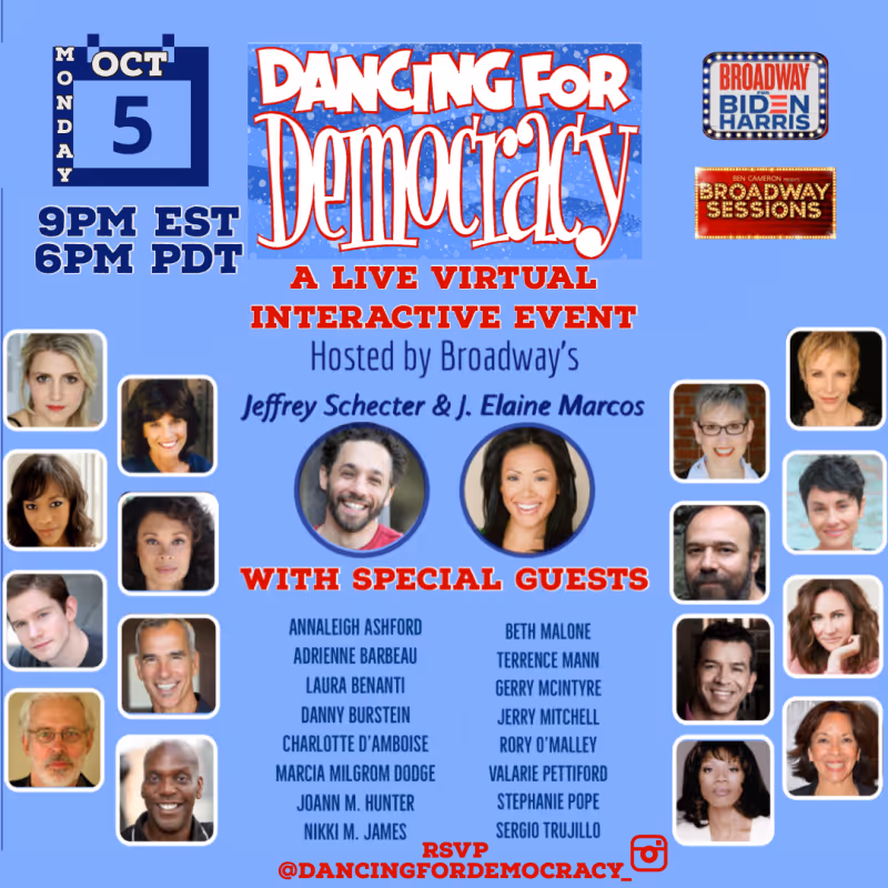 Interview: Jeffrey Schecter Creator of MONDAYS FOR BIDEN'S DANCING FOR DEMOCRACY Virtual Fundraising Event Monday October 5th Image