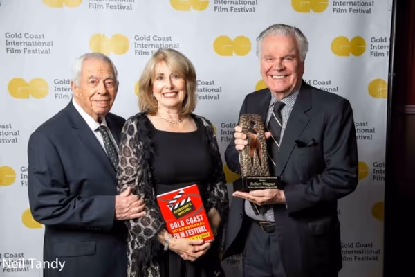 Budd Burton Moss, Regina GIl, Executive Director Gold Coast Arts Photo