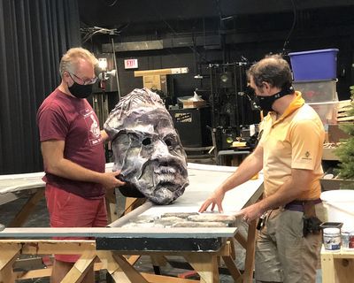 SUNY Cortland Scenic Designer Scott Holdredge and Technical Director Simone Scalici p Photo