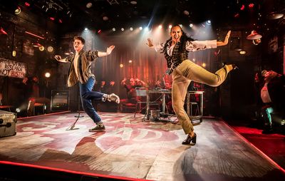 Jocasta Almgill (Joanne) and Blake Patrick Anderson (Mark) in RENT at Hope Mill Theat Photo