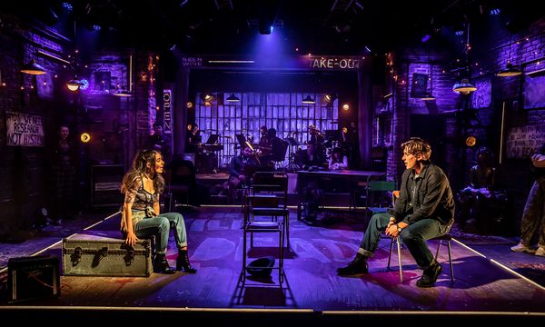 Maiya Quansah-Breed (Mimi) and Tom Francis (Roger) in RENT at Hope Mill Theatre. Phot Photo