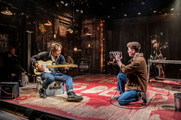 Tom Francis (Roger) and Blake Patrick Anderson (Mark) in RENT at Hope Mill Theatre. P Photo