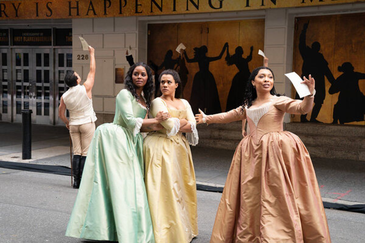 Cast of Hamilton at The Casts of JAGGED LITTLE PILL, HAMILTON, MEAN GIRLS, and AIN'T TOO PROUD Perform at the MACY'S THANKSGIVING DAY PARADE