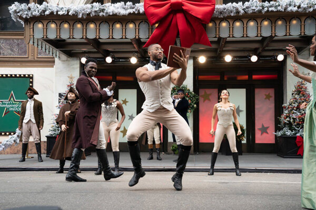 Cast of Hamilton at The Casts of JAGGED LITTLE PILL, HAMILTON, MEAN GIRLS, and AIN'T TOO PROUD Perform at the MACY'S THANKSGIVING DAY PARADE