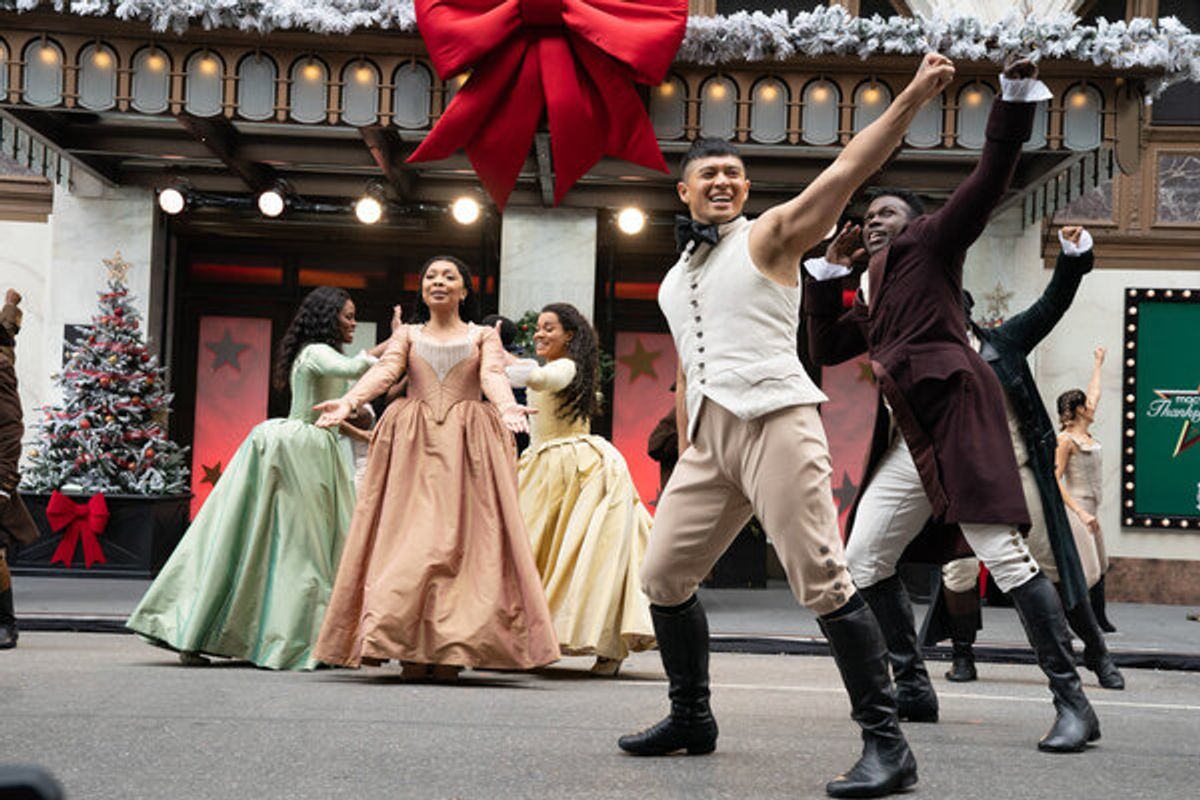 Cast of Hamilton at The Casts of JAGGED LITTLE PILL, HAMILTON, MEAN GIRLS, and AIN'T TOO PROUD Perform at the MACY'S THANKSGIVING DAY PARADE