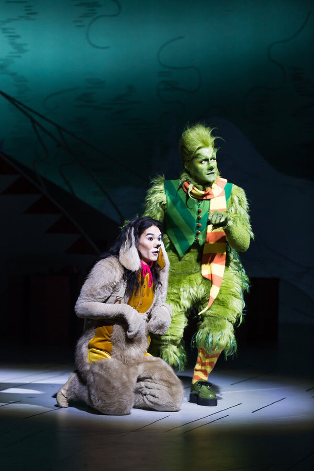 Booboo Stewart as Young Max, Matthew Morrison as Grinch at 