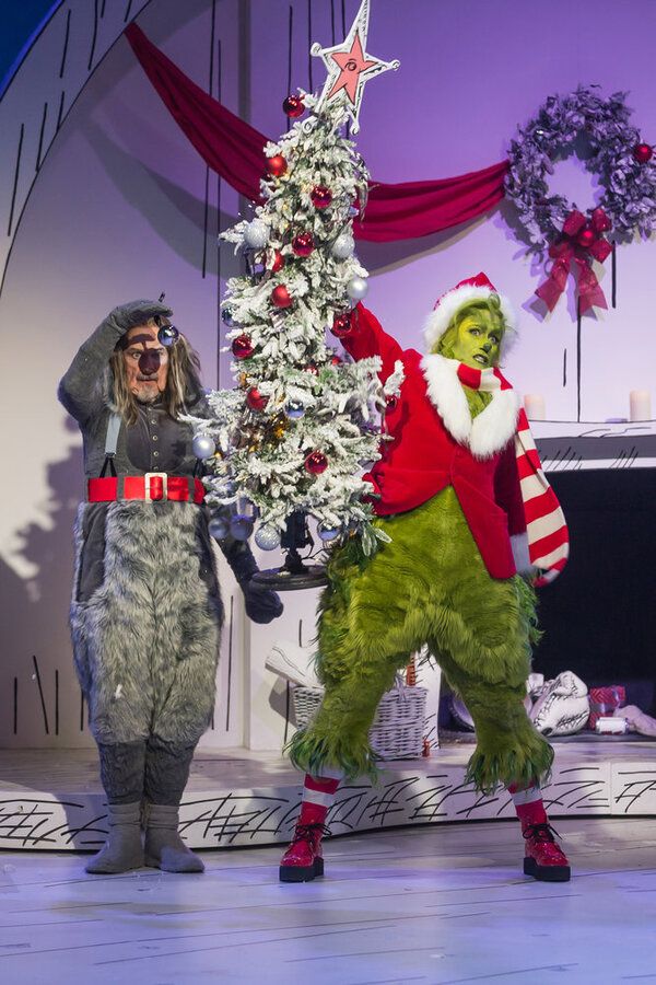Denis O'Hare as Old Max, Matthew Morrison as Grinch Photo