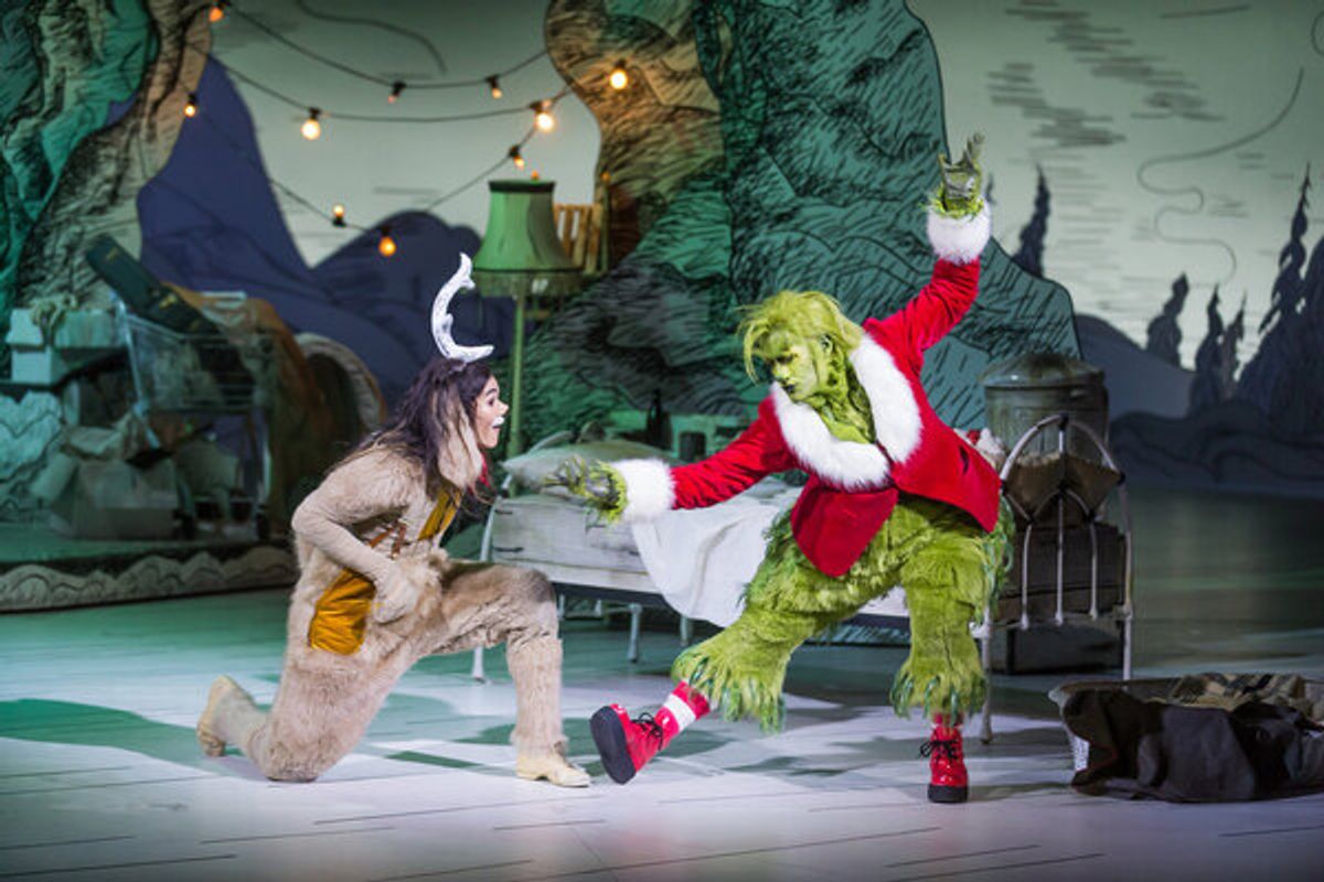 Booboo Stewart as Young Max, Matthew Morrison as Grinch at 