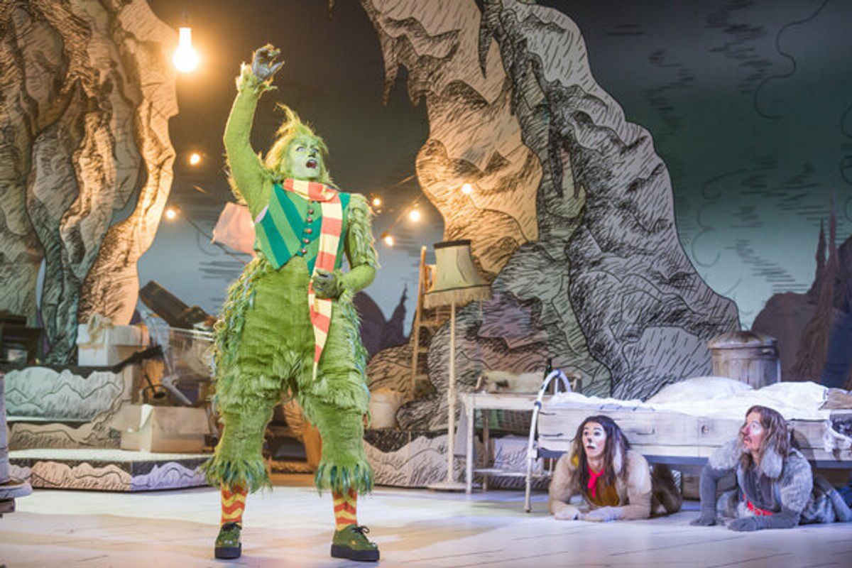 Matthew Morrison as Grinch, Booboo Stewart as Young Max, Denis O'Hare as Old Max at 