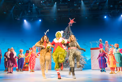 Booboo Stewart as Young Max, Matthew Morrison as Grinch, Denis O'Hare as Old Max  Photo