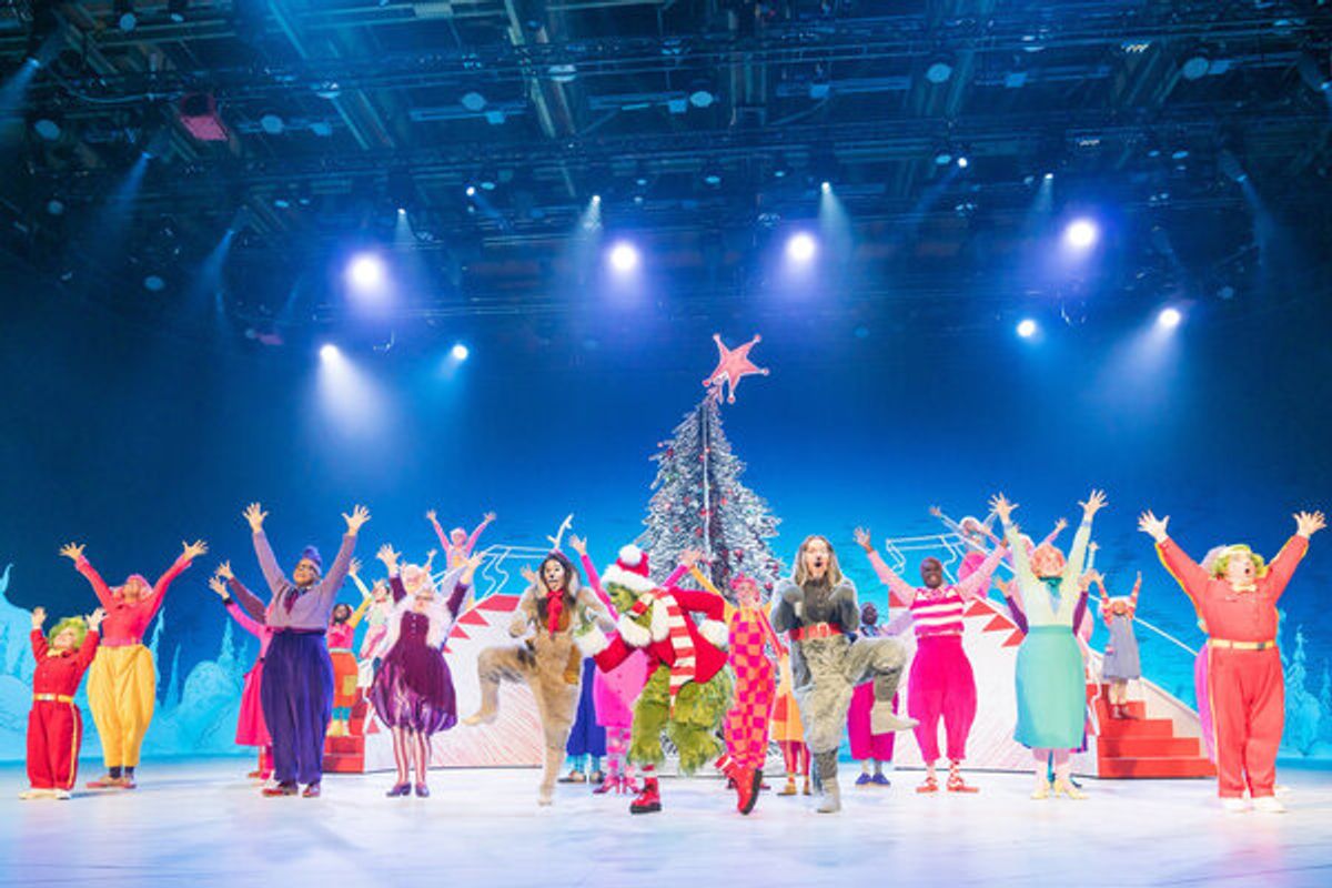 Booboo Stewart as Young Max, Matthew Morrison as Grinch, Denis O'Hare as Old Max at 