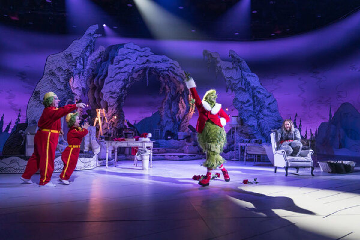 Joe Allen as Who 1, Francesca Mills as Who 2, Matthew Morrison as Grinch, Denis O'Hare as Old Max at 