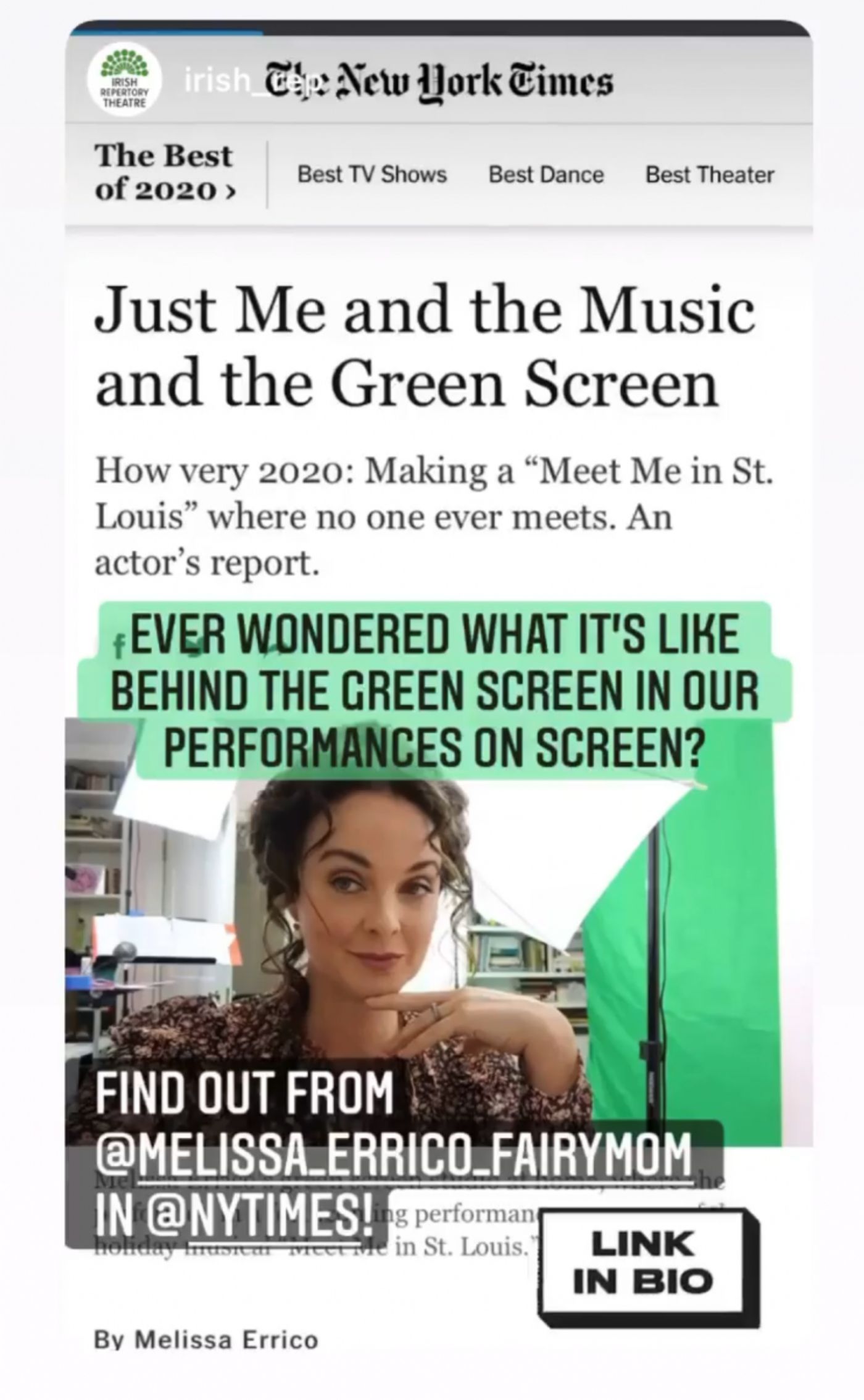 Interview: Melissa Errico of  Bay Street Theater, Irish Rep, and the New York Times  Image