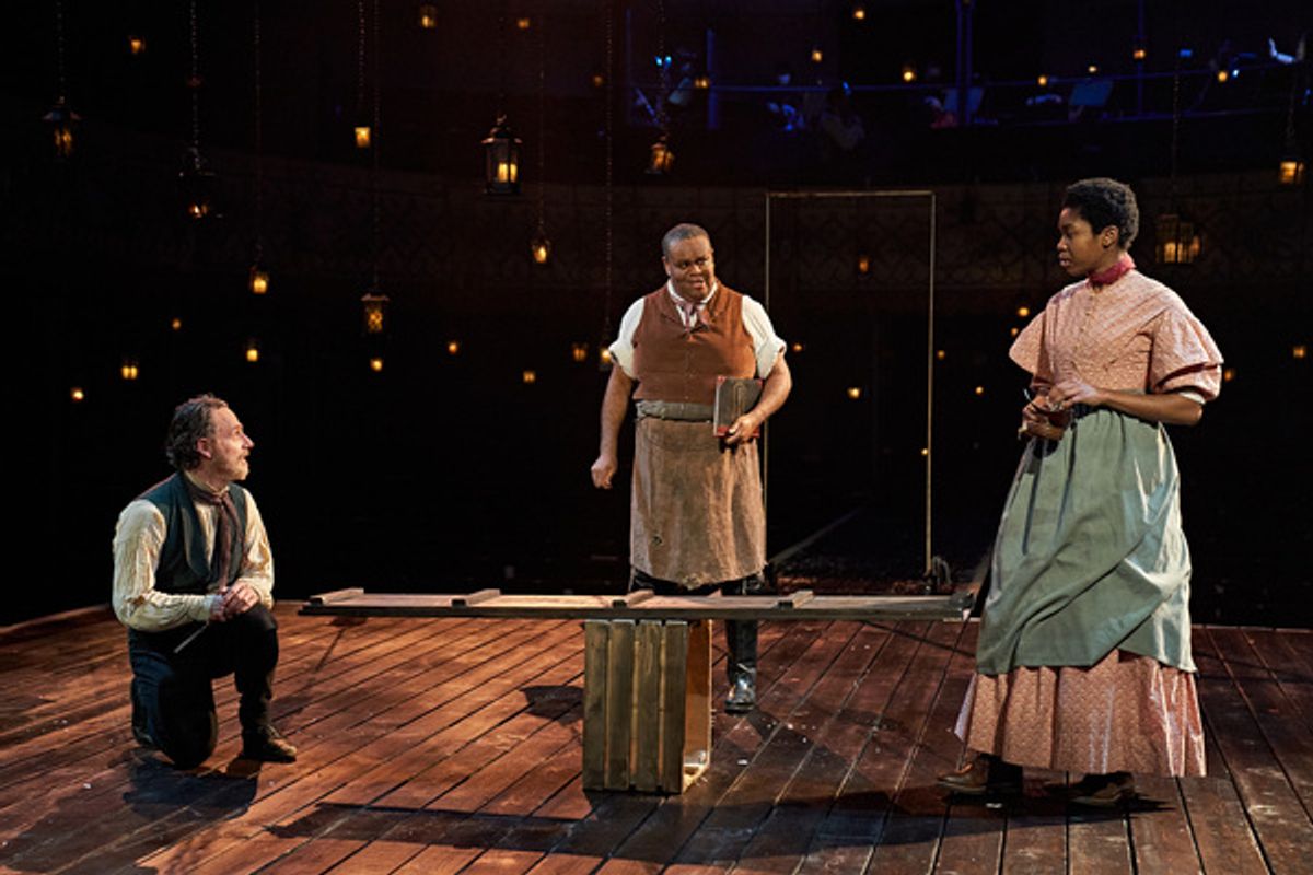 Andrew Lincoln, Clive Rowe, and Gloira Obianyo at 