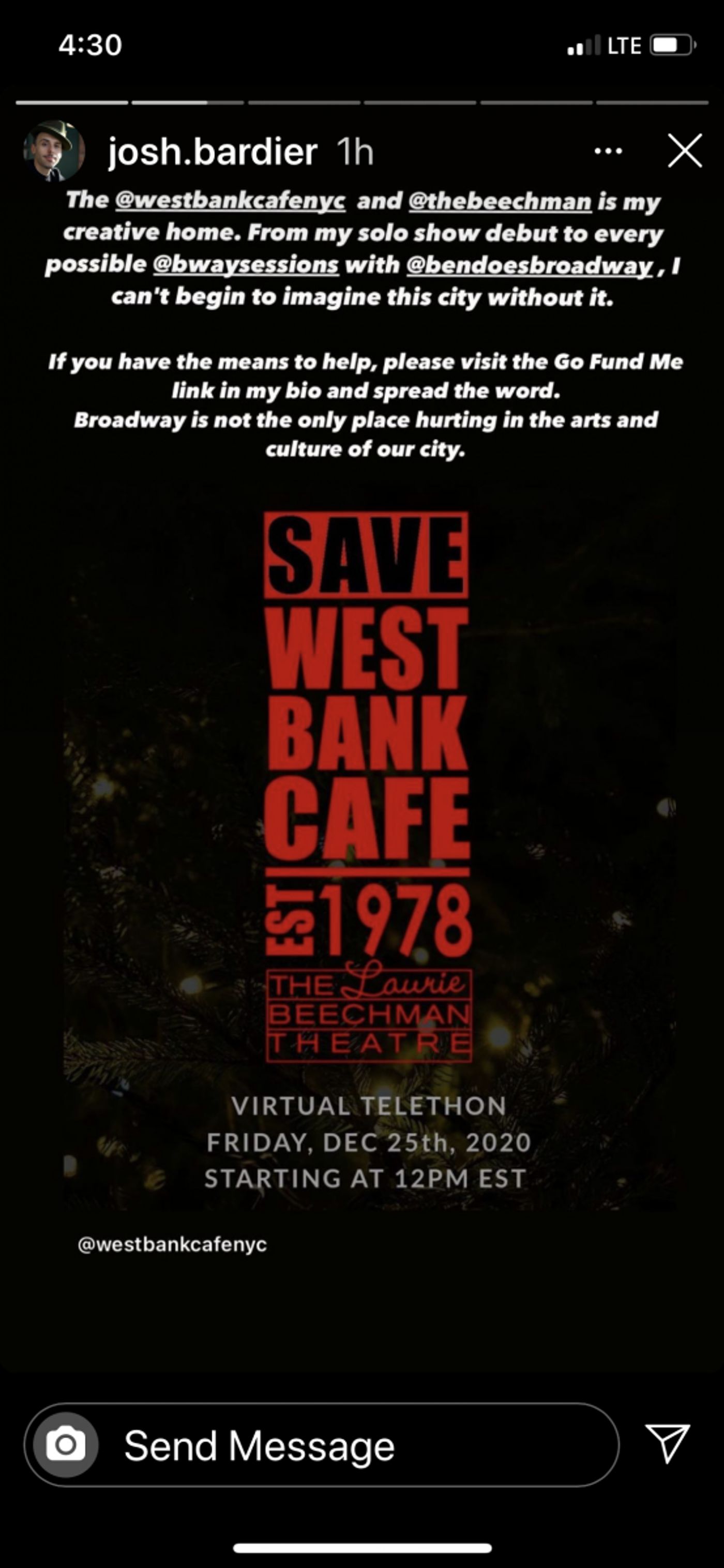 Interview: Tom D'Angora of SAVE WEST BANK CAFE VIRTUAL TELETHON on Christmas Day Interview: Tom D'Angora of SAVE WEST BANK CAFE VIRTUAL TELETHON on Christmas Day Image
