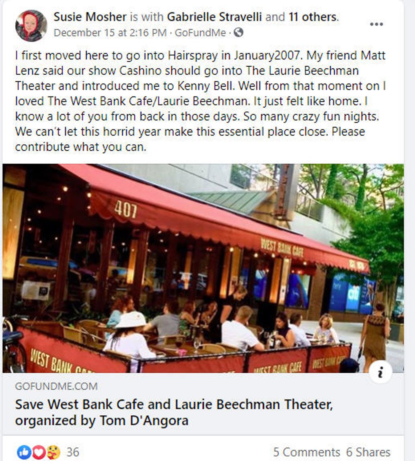 Interview: Tom D'Angora of SAVE WEST BANK CAFE VIRTUAL TELETHON on Christmas Day Interview: Tom D'Angora of SAVE WEST BANK CAFE VIRTUAL TELETHON on Christmas Day Image