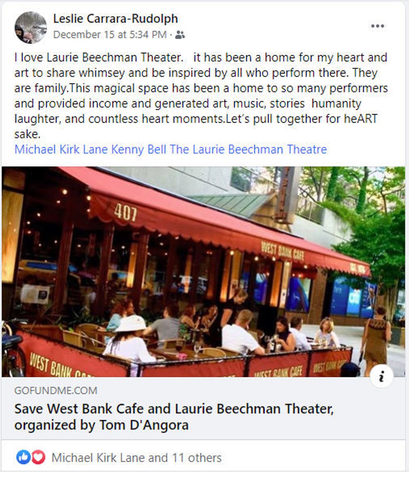 Interview: Tom D'Angora of SAVE WEST BANK CAFE VIRTUAL TELETHON on Christmas Day Interview: Tom D'Angora of SAVE WEST BANK CAFE VIRTUAL TELETHON on Christmas Day Image