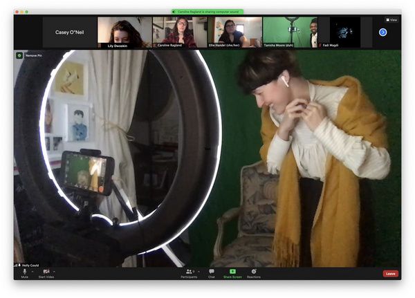 Holly Gould getting into character Photo
